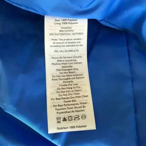 Eddie Bauer Microlight Down Vest Men’s Medium Blue 650 Fill Packable Puffer NWT - Picture 8 of 9